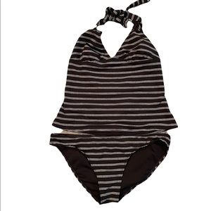 Old Navy black/silver tankini size XL